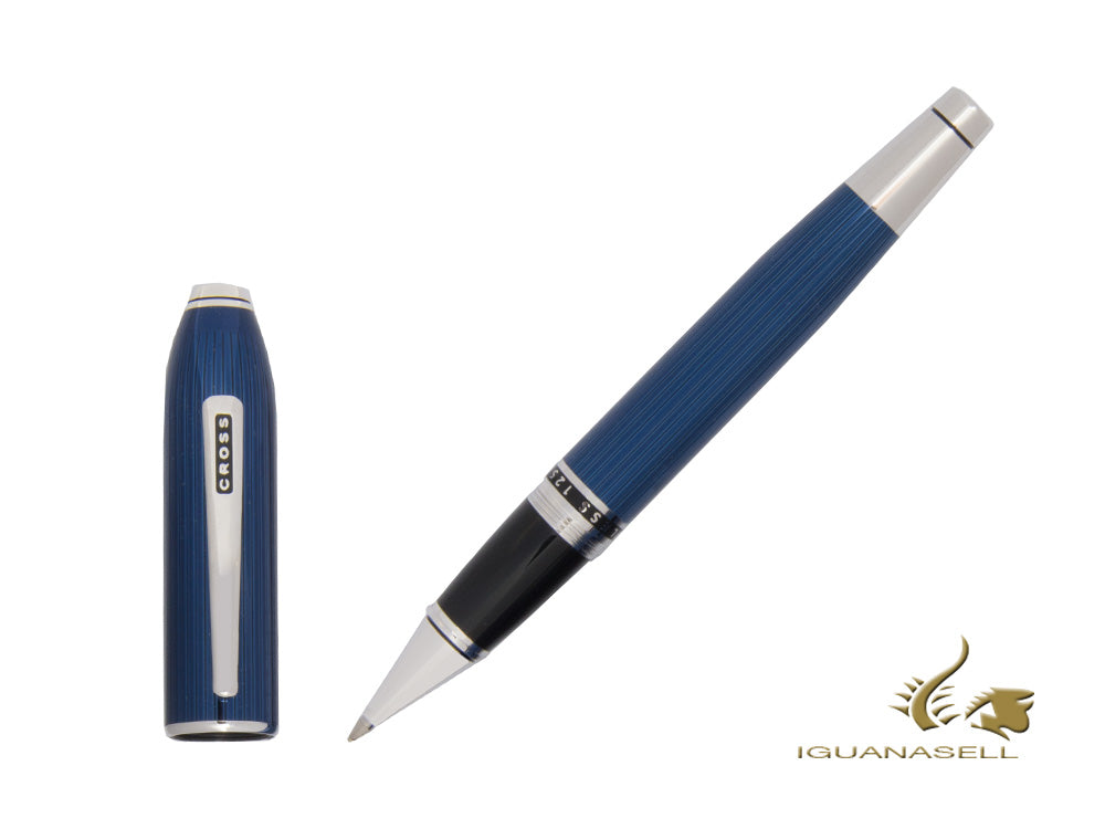 Cross Peerless 125 Rollerball pen, Lacquer, Blue, Platinum trim, AT0705-14