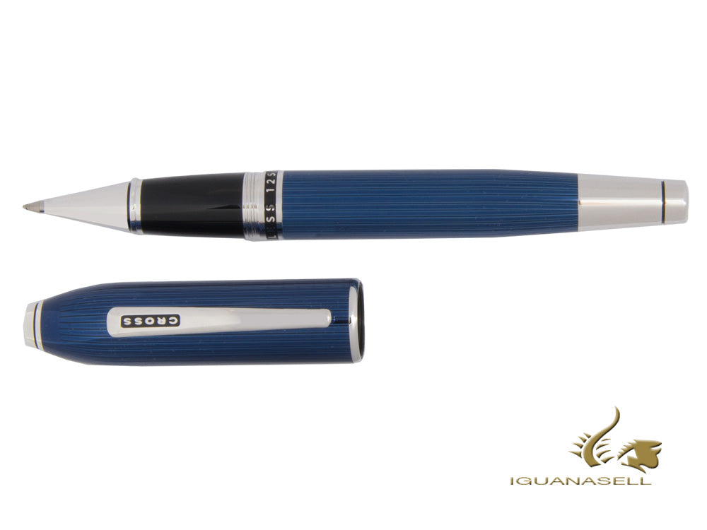 Cross Peerless 125 Rollerball pen, Lacquer, Blue, Platinum trim, AT0705-14