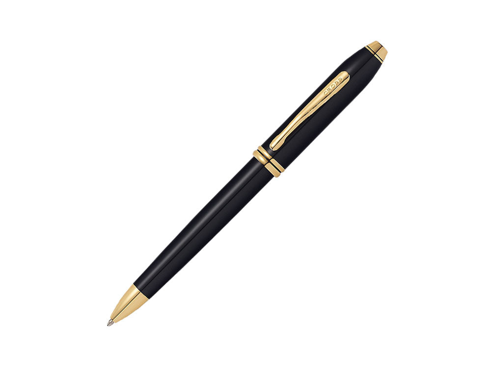 Cross Townsend Ballpoint pen, Lacquer, Black, Polished, 23K Gold plated, 572TW