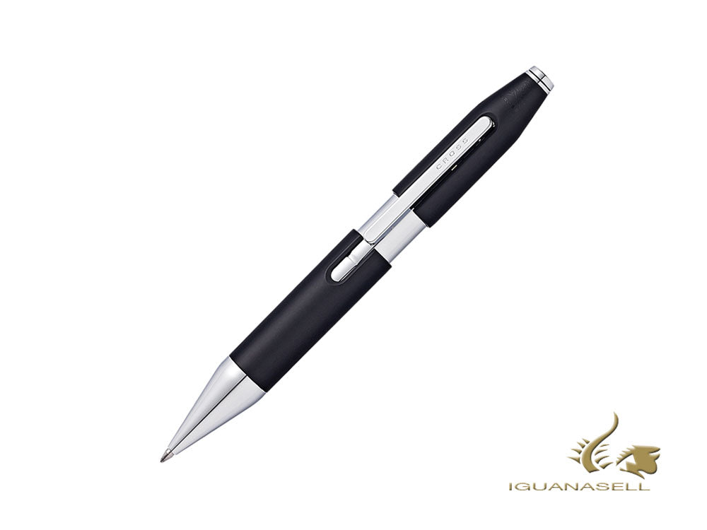 Cross X Ballpoint pen, Resin, Black, Chrome Trim, Polished, AT0725-1