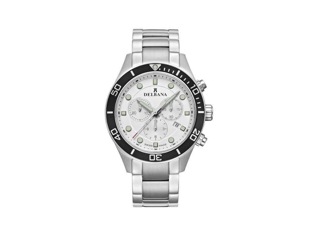 Delbana Sports Mariner Chronograph Quartz Watch, Silver, 42 mm, 41701.718.6.064