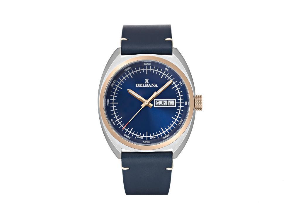 Delbana Classic Locarno Quartz Watch, PVD, Blue, 41.5 mm, 53601.714.6.042