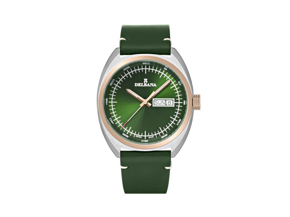 Delbana Classic Locarno Quartz Watch, PVD, Green, 41.5 mm, 53601.714.6.142