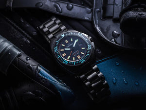 Delma Diver Shell Star Automatic Watch, Titanium, Black, 41 mm, 32701.750.6.031