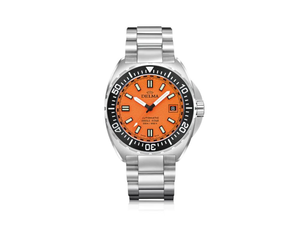Delma Diver Shell Star Automatic Watch, Titanium, Orange, 41 mm, 32701.750.6.151