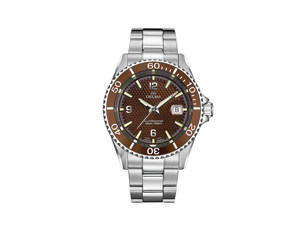 Delma Diver Santiago Automatic Watch, Brown, 43 mm, 41701.560.6.104