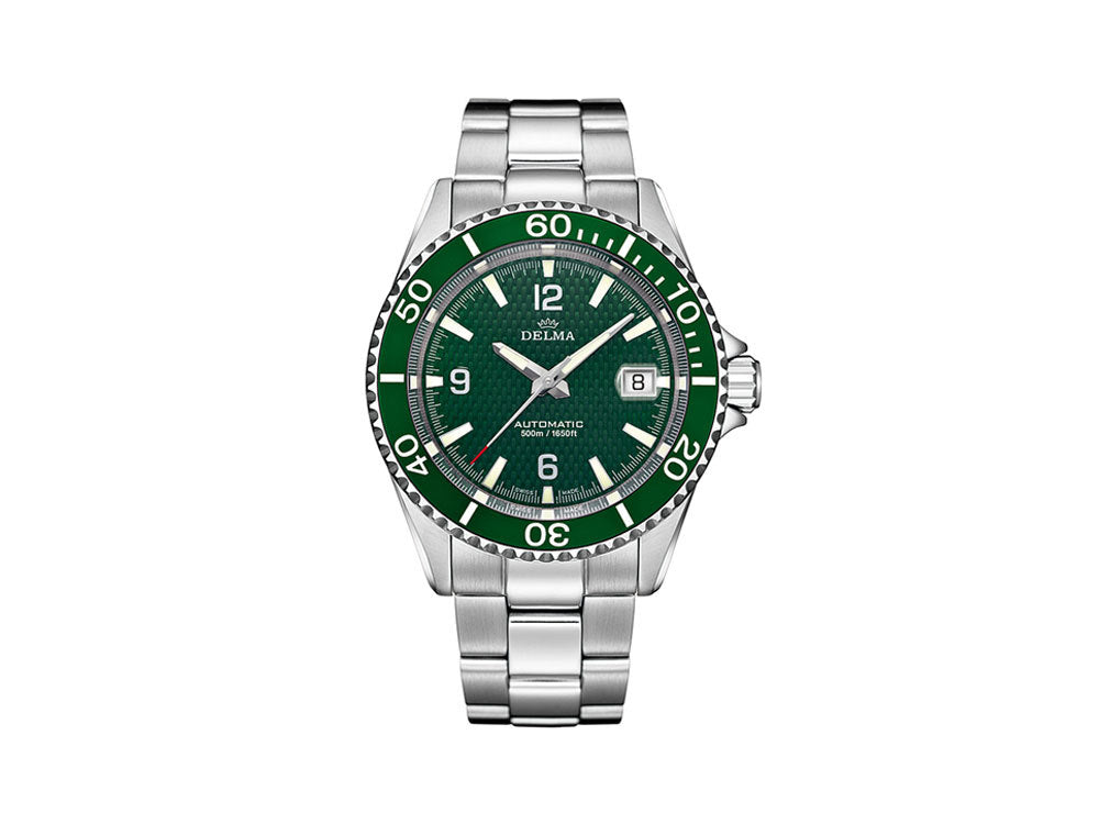 Delma Diver Santiago Automatic Watch, Green, 43 mm, 41701.560.6.144