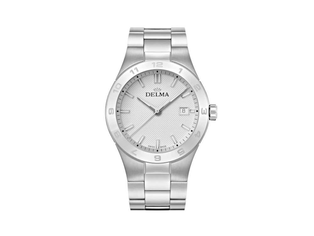 Delma Dress Rialto Quartz Watch, White, 42 mm, 41701.608.6.018