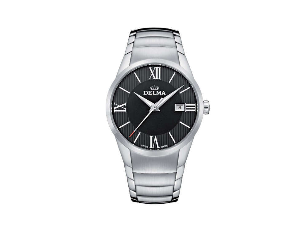 Delma Tarragona Dress Quartz Watch, Black, 40 mm, 41701.618.6.036