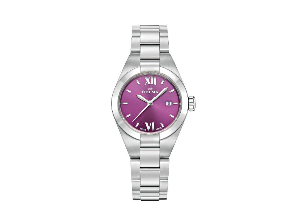 Delma Elegance Ladies Rimini Quartz Watch, Violet, 31mm, 41701.625.1.176