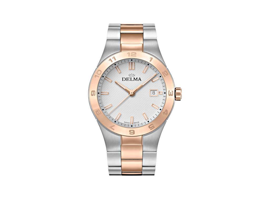 Delma Dress Rialto Quartz Watch, White, 42 mm, 53701.608.6.018