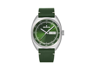 Delbana Classic Locarno Quartz Watch, Green, 41.5 mm, Leather, 41601.714.6.142