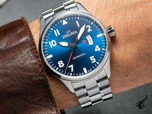 Delma Aero Commander Automatic Watch, Blue, 45 mm, 41702.570.6.049