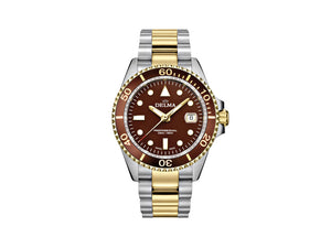 Delma Diver Commodore Quartz Watch, Brown, 43 mm, 20 atm, 52701.692.6.101