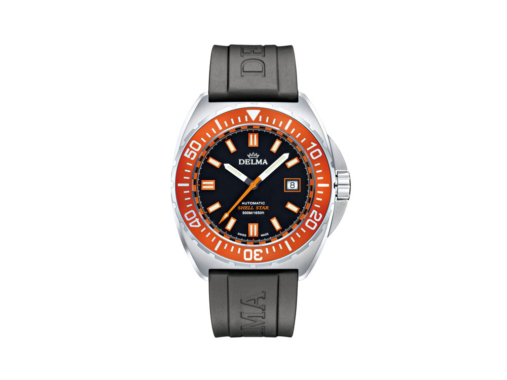 Delma Diver Shell Star Automatic Watch, Black, 44 mm, 41501.670.6.151