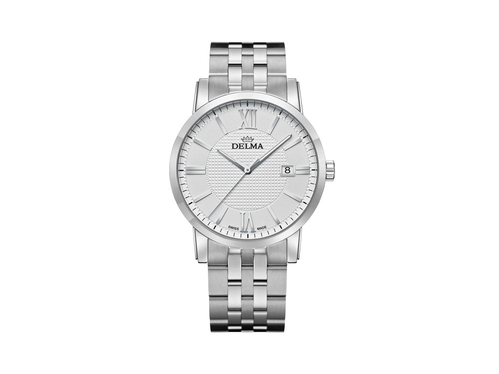 Delma Dress Cordoba Quartz Watch, White, 40 mm, 41702.528.6.011