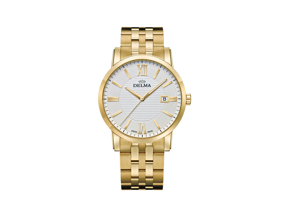 Delma Dress Cordoba Quartz Watch, White, 40 mm, 42702.528.6.011