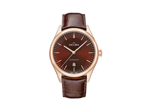 Delma Dress Heritage Automatic Watch, Brown, 43 mm, Leather, 43601.688.6.101