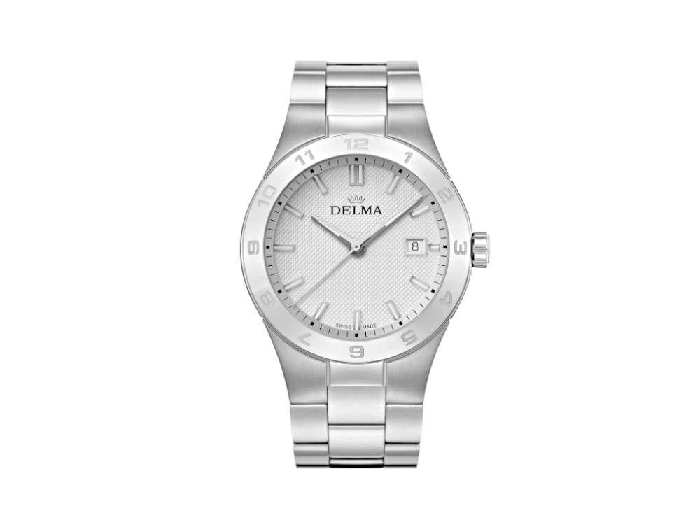 Delma Dress Rialto Quartz Watch, White, 42 mm, 41701.608.6.018
