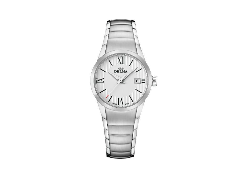 Delma Dress Tarragona Ladies Quartz Watch, White, 28mm, 10 atm, 41701.601.1.016