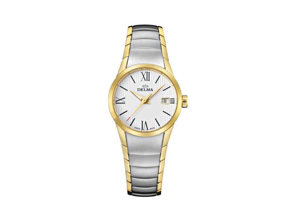 Delma Dress Tarragona Ladies Quartz Watch, White, 28mm, 10 atm, 52701.601.1.016