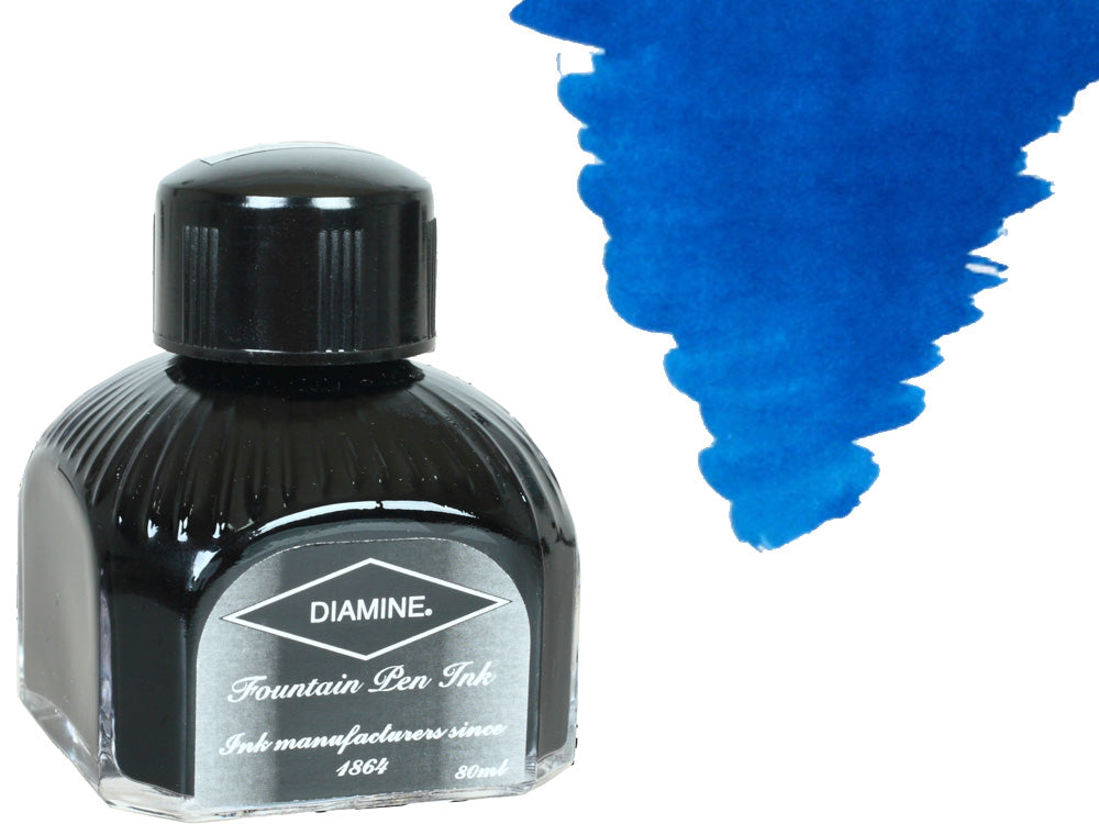 Diamine Ink Bottle, 80ml., Asa Blue, Italian crystal