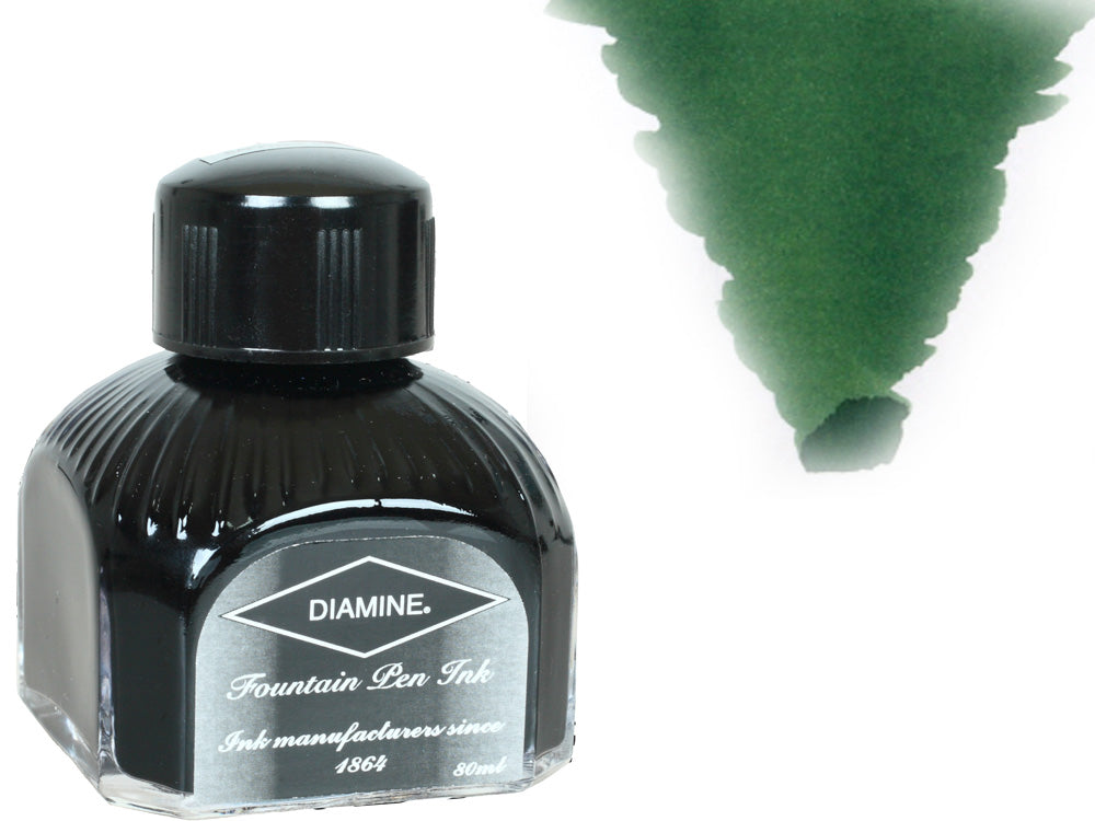 Diamine Ink Bottle, 80ml., Emerald, Italyan crystal bottle