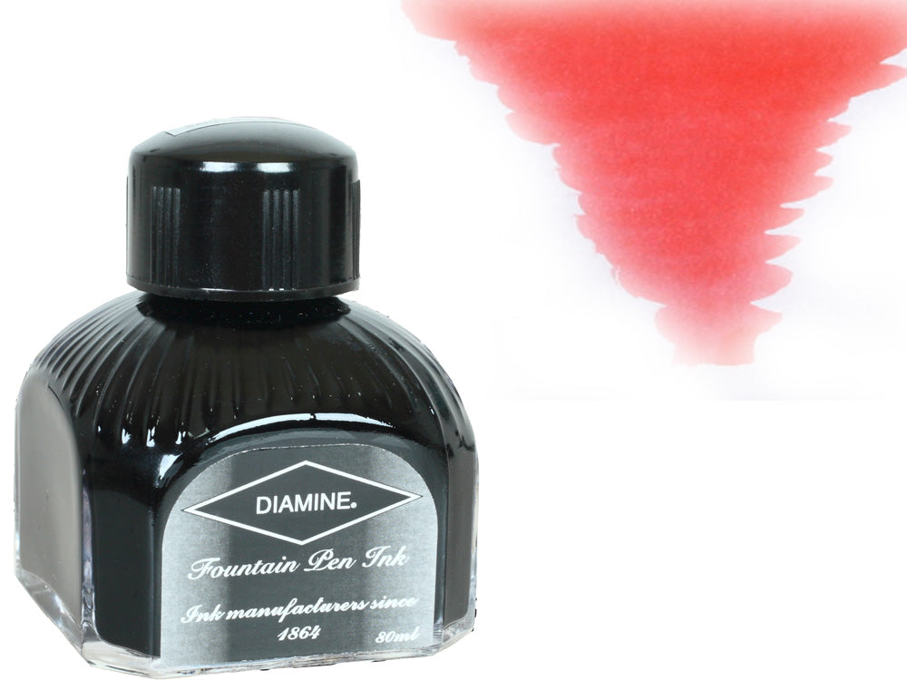 Diamine Ink Bottle, 80ml., Flamingo Pink, Italian crystal
