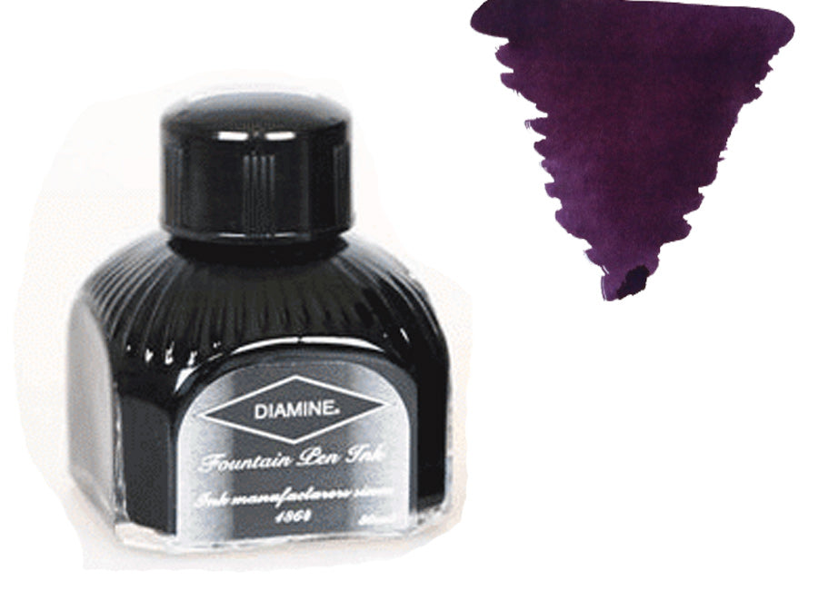 Diamine Ink Bottle, 80ml., Grape, Italyan crystal bottle