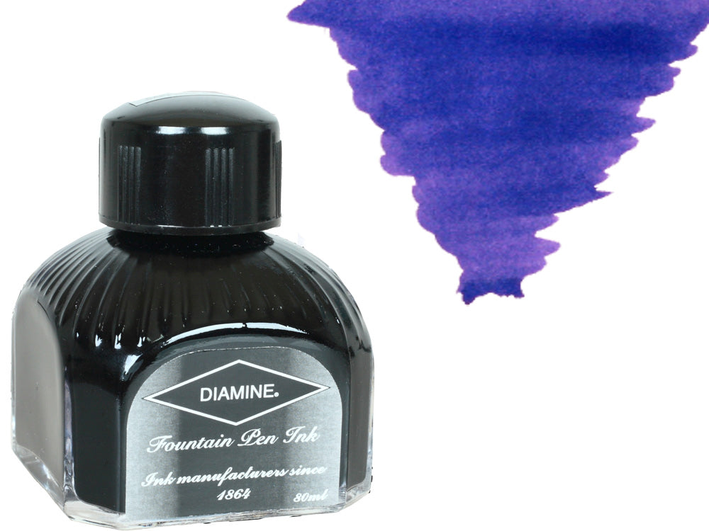 Diamine Ink Bottle, 80ml., Imperial Blue, Italyan crystal bottle