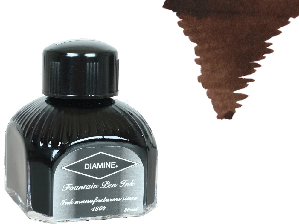 Diamine Ink Bottle, 80ml., Macassar, Italyan crystal bottle