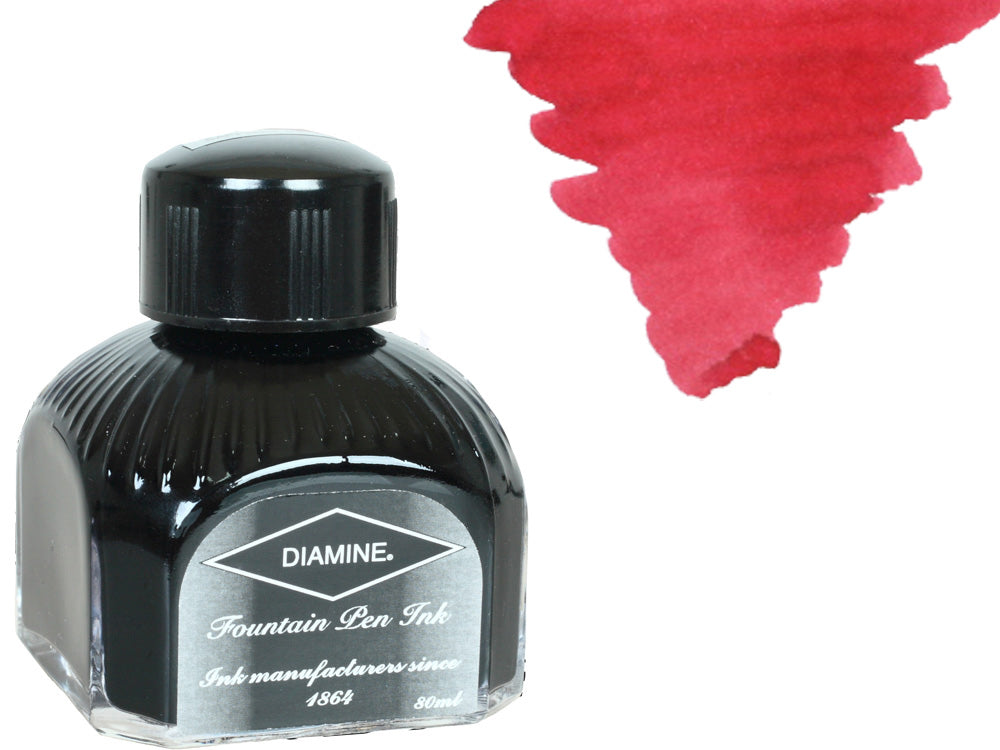 Diamine Ink Bottle, 80ml., Maroon, Italyan crystal bottle