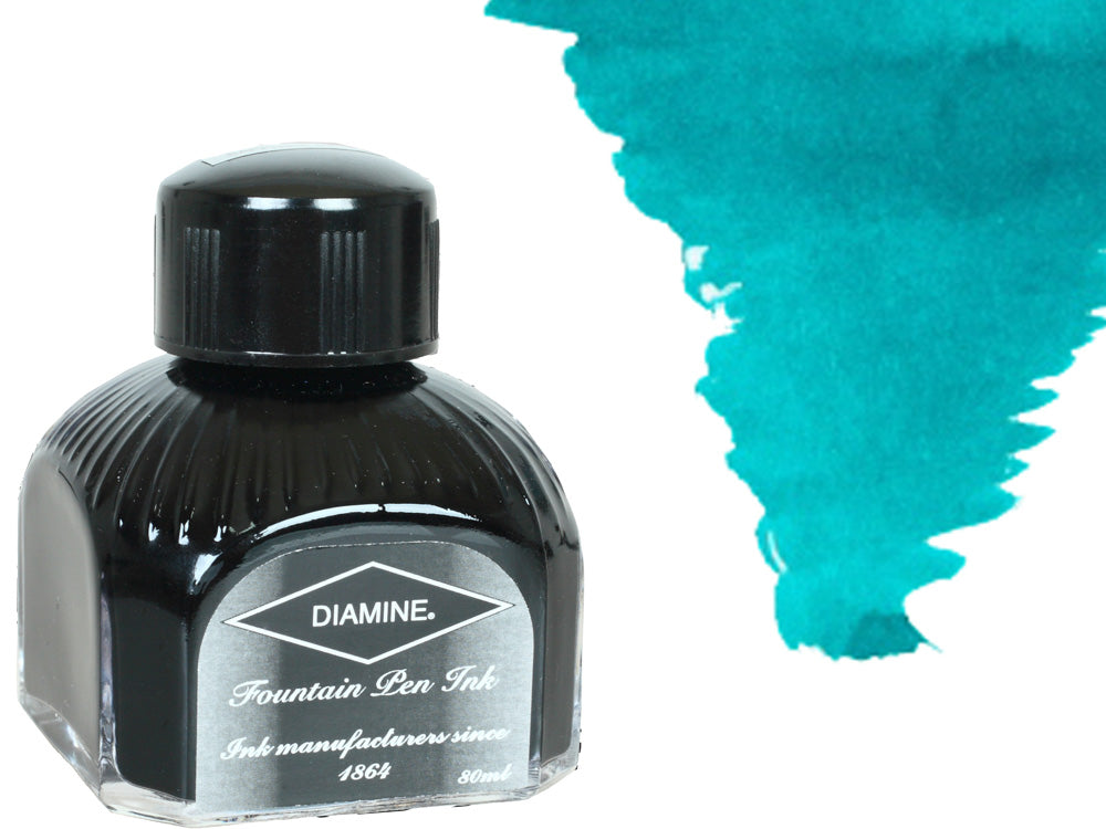 Diamine Ink Bottle, 80ml., Steel Blue, Italian crystal