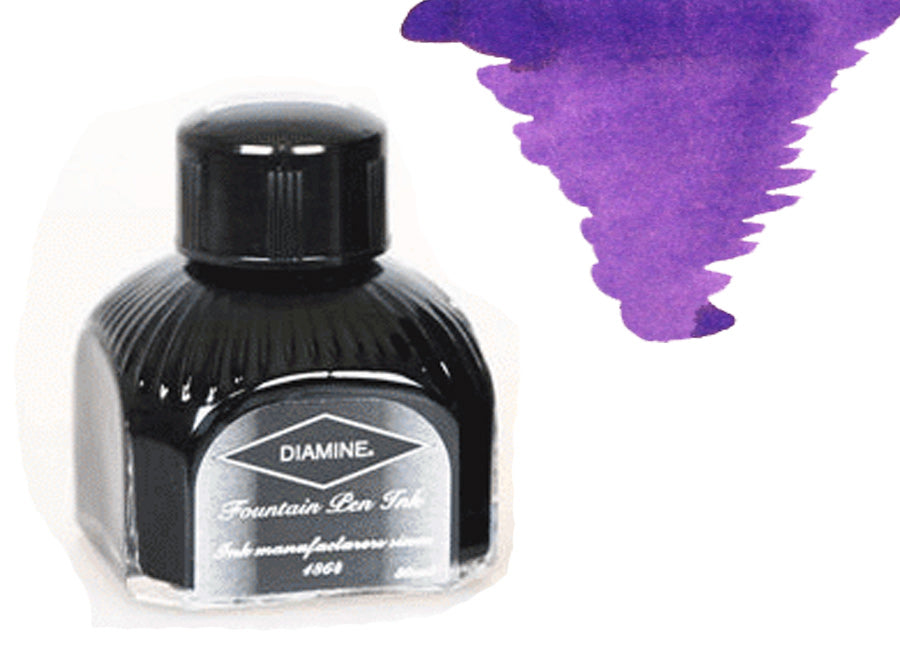 Diamine Ink Bottle, 80ml., Violet, Italyan crystal bottle