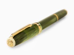 Esterbrook JR Pocket Palm Green Fountain Pen, Green, Gold plated, EJRPG