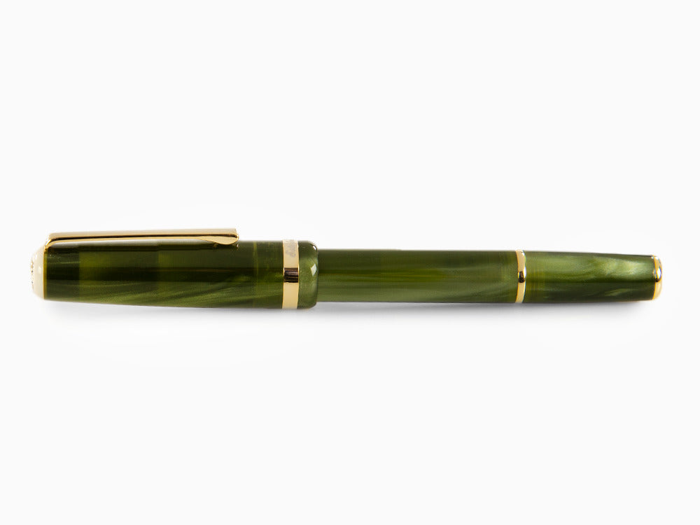 Esterbrook JR Pocket Palm Green Fountain Pen, Green, Gold plated, EJRPG