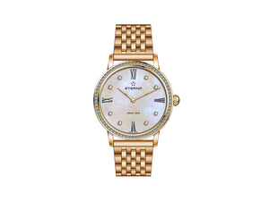 Eterna Eternity Lady Quartz watch, ETA 956.412, PVD, Rose Gold, Diamonds, 32mm