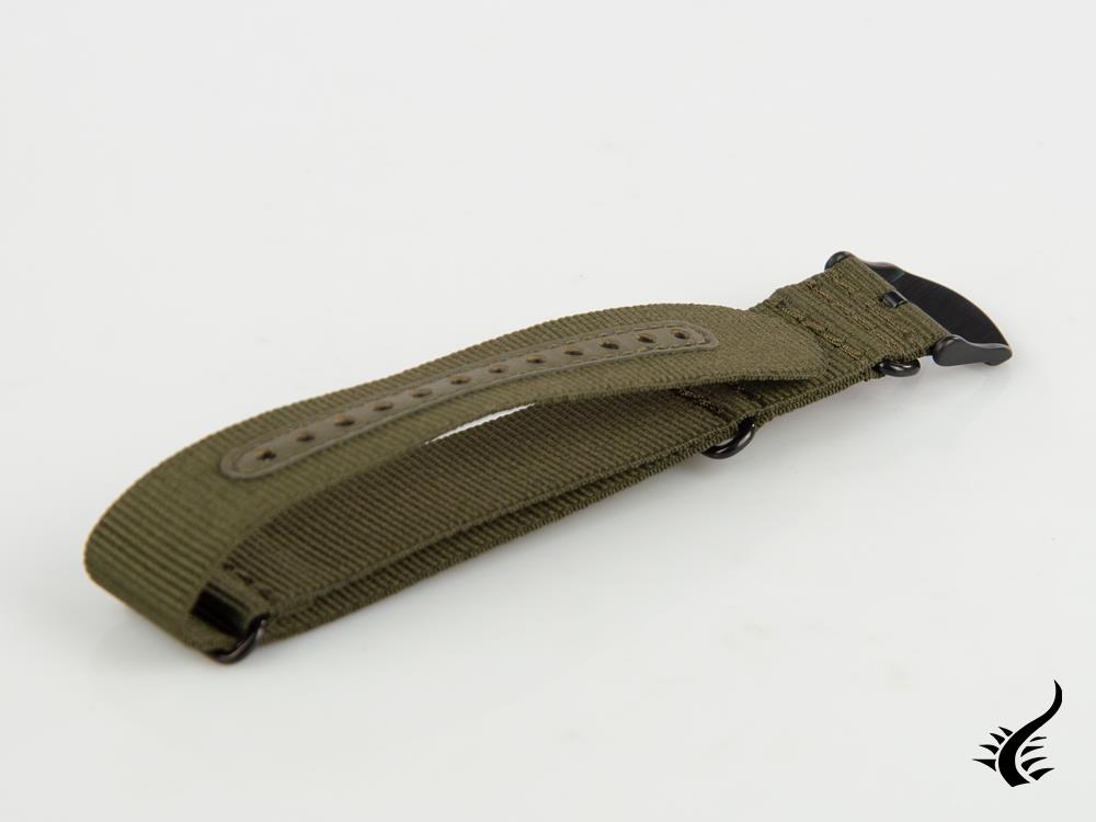 Glycine, Fabric Strap, 22mm, Green, Buckle
