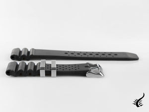 Glycine, Rubber strap, 22mm, Black, DD9-22