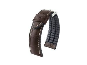 Hirsch George Performance Collection Strap, Brown, 22 mm, 0925128010-2-22