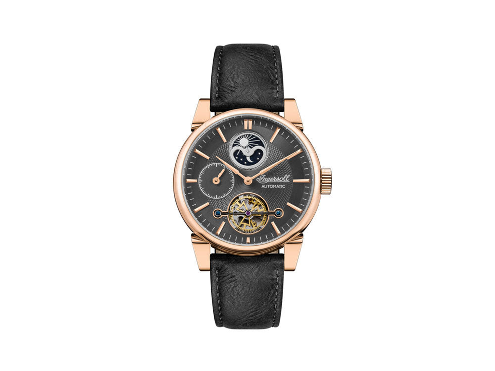 Ingersoll Swing Automatic Watch, 45 mm, Rose Gold, Anthracite, Moonphase, I07502