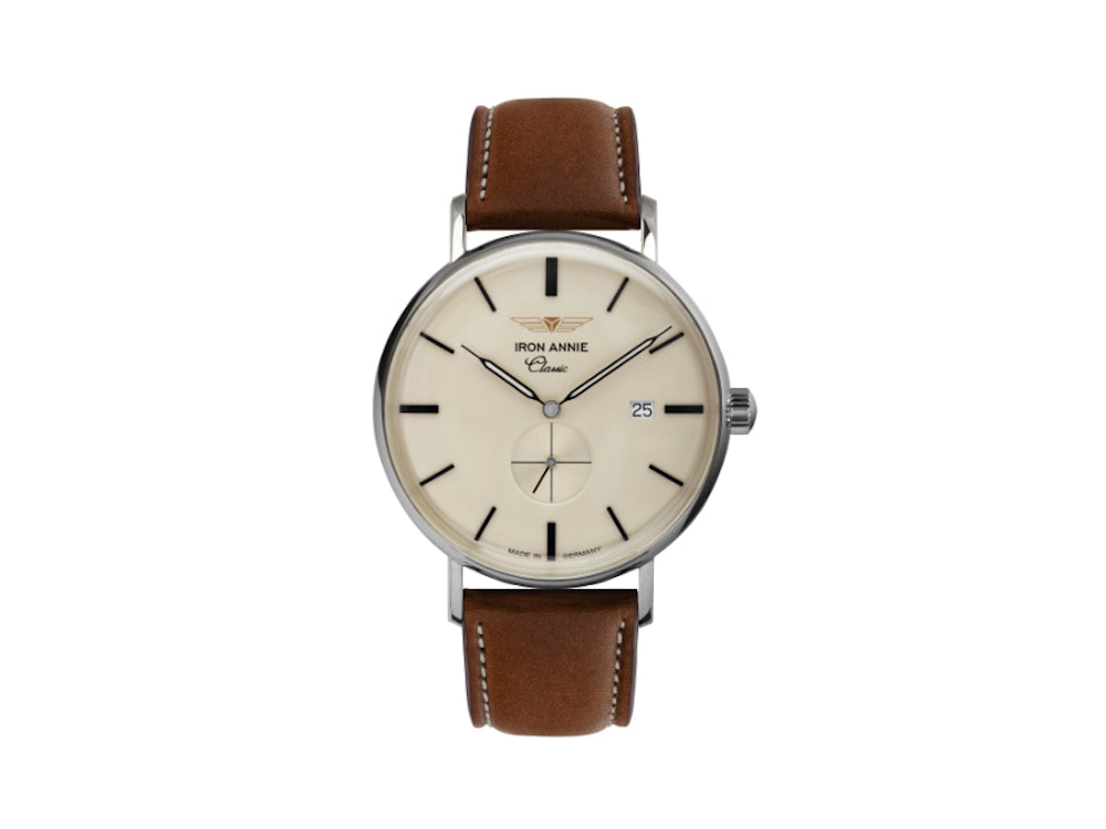 Iron Annie Classic Quartz Watch, Beige, 41 mm, Day, Mineral K1, 5938-5