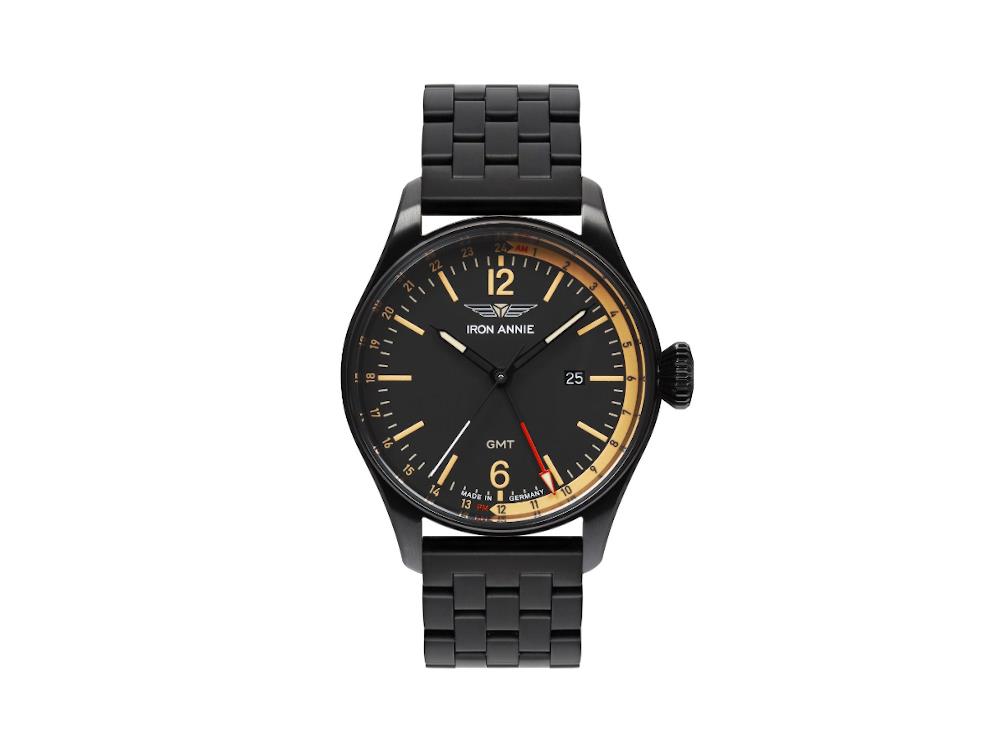 Iron Annie Flight Control Quartz Watch, Black, 40 mm, GMT, 5148M-2