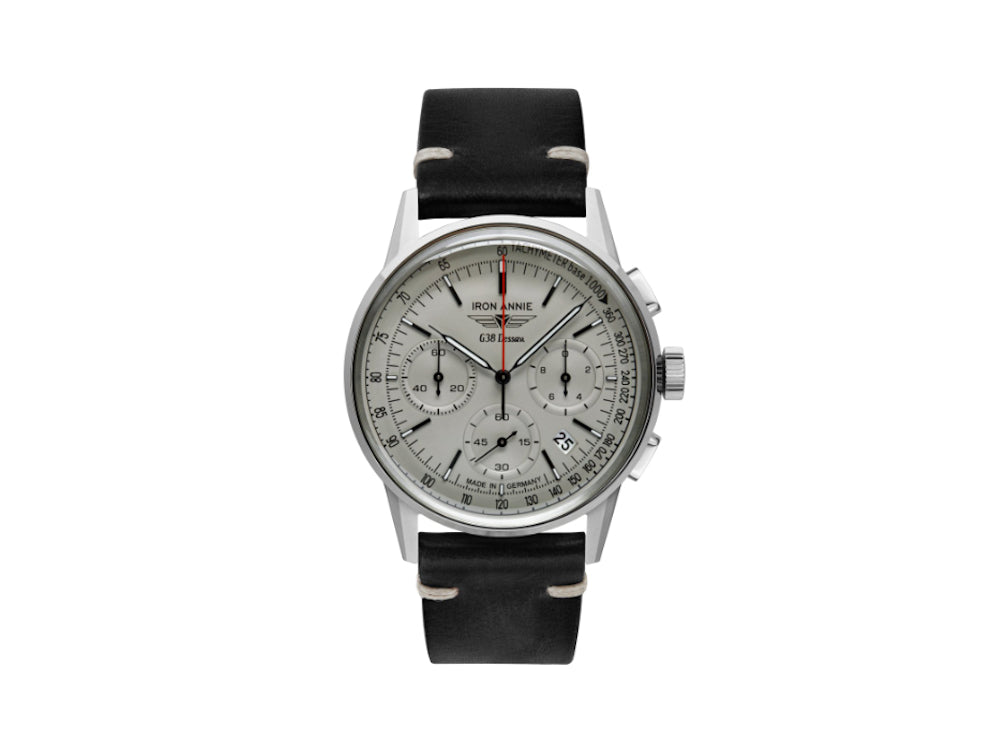 Iron Annie G38 Dessau Quartz Watch, White, 42 mm, Chronograph, Day, 5376-4
