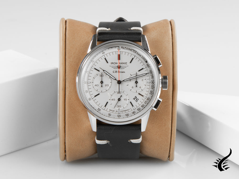 Iron Annie G38 Dessau Quartz Watch, White, 42 mm, Chronograph, Day, 5376-4