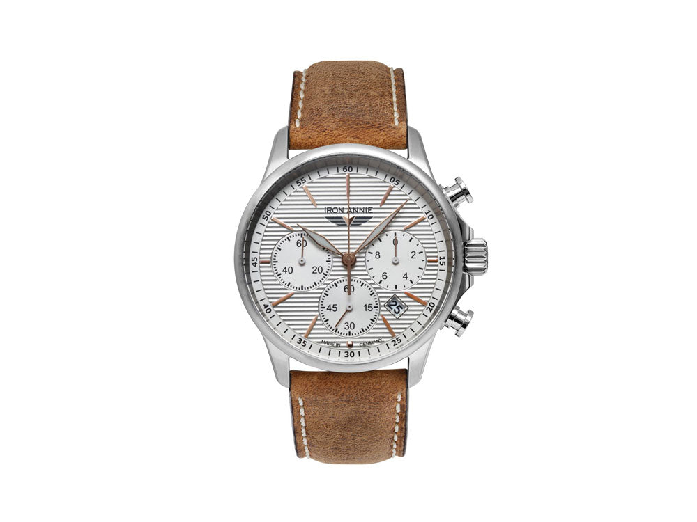 Iron Annie Wellblech Quartz Watch, Silver, 42 mm, Chronograph, Day, 5878-4