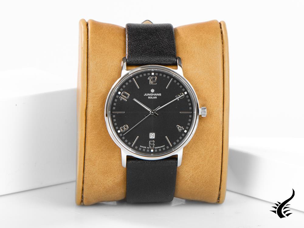 Junghans Performance Milano Solar Quartz Watch, Black, 37mm, Day, 014/4062.00