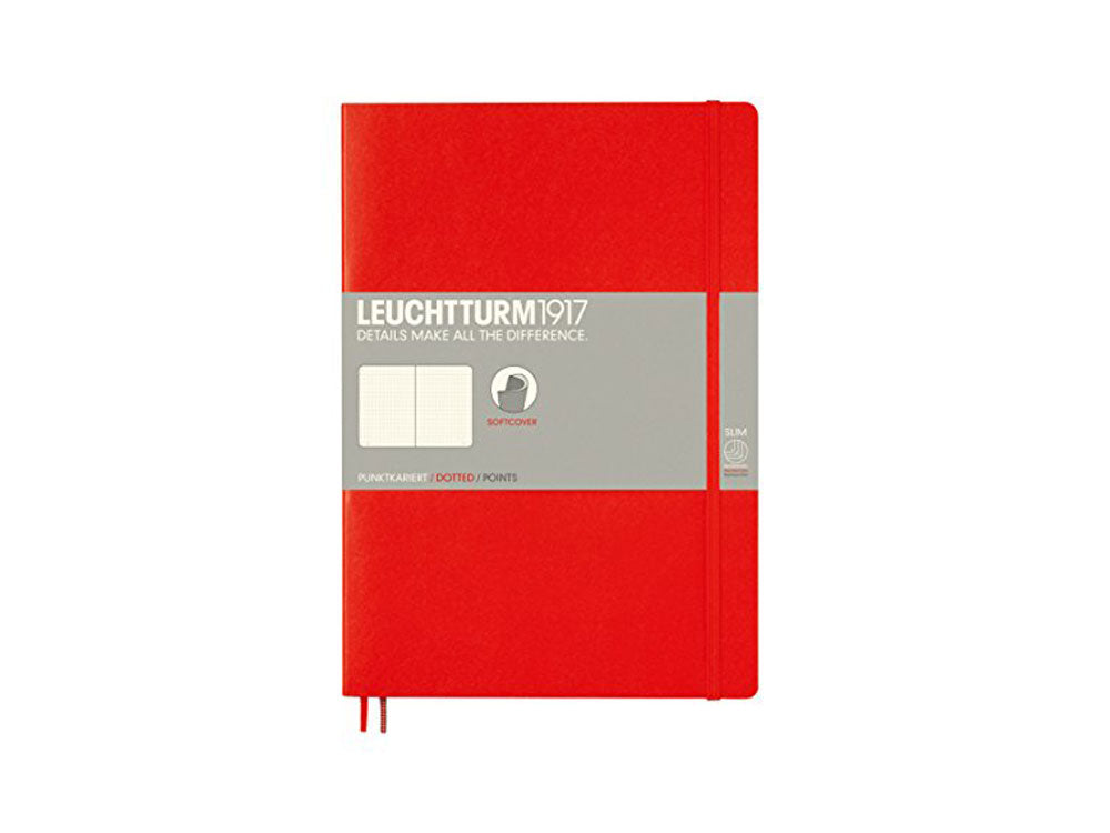 Leuchtturm1917 Softcover Notebook, Composition (B5), Dotted, Red, 121 pages