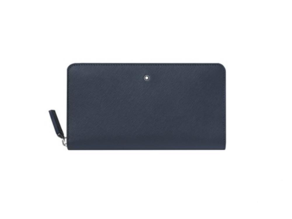 Montblanc Sartorial Wallet, Leather, Blue, Coin case, 12 Cards, 128589