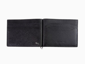 Montblanc Sartorial Wallet, Leather, Black, 6 Cards, Money Clip, 130316